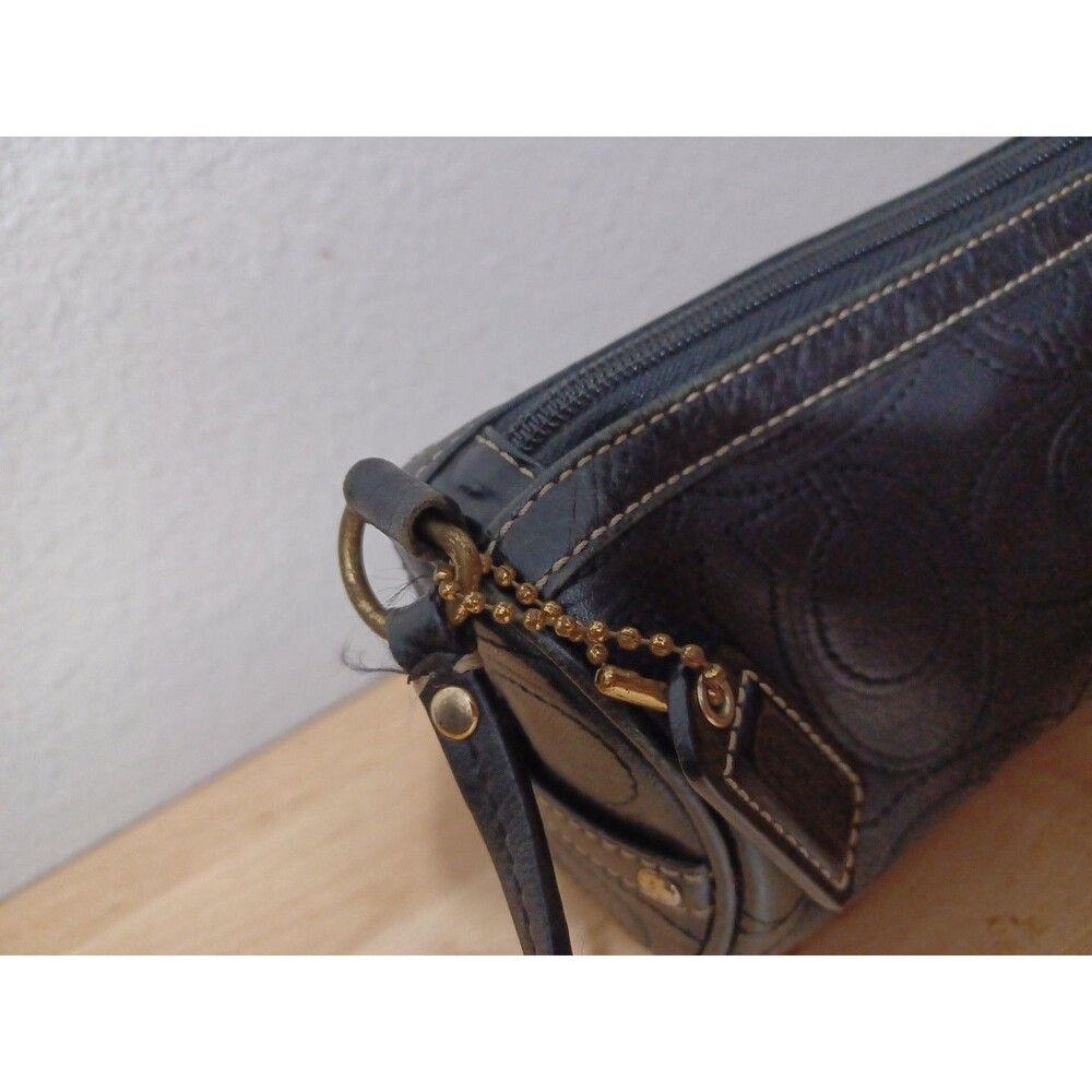 Vintage small Coach Rollbag in black Leather Signature - Picture 10 of 14